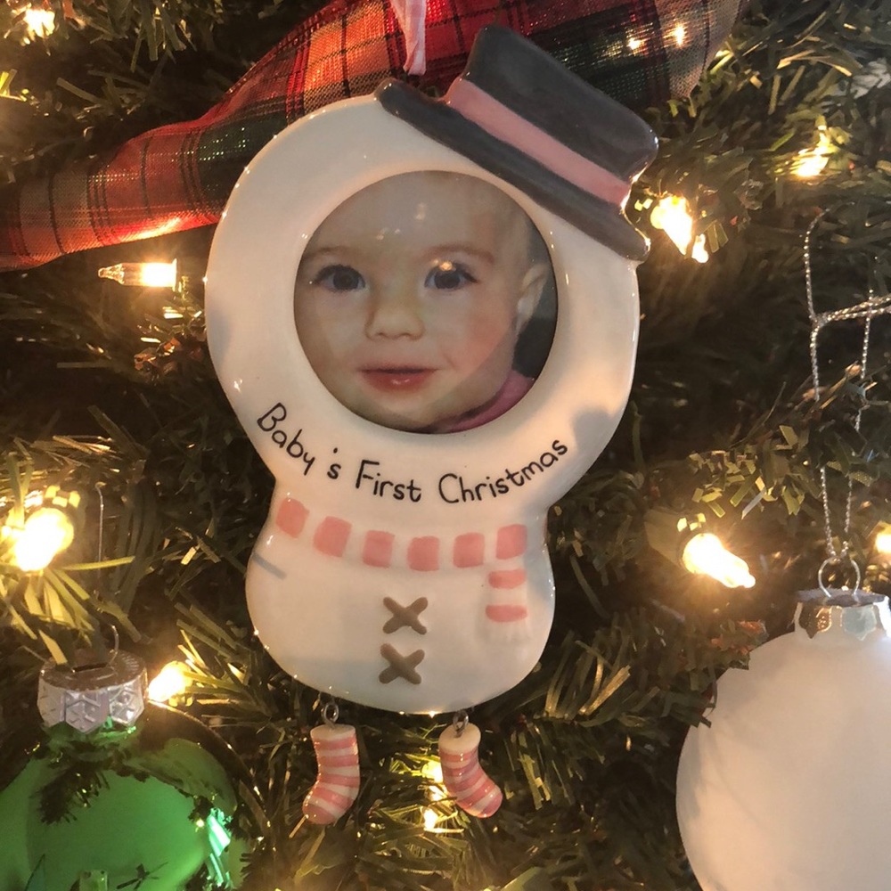 Baby’s first Christmas ornament photo frame
